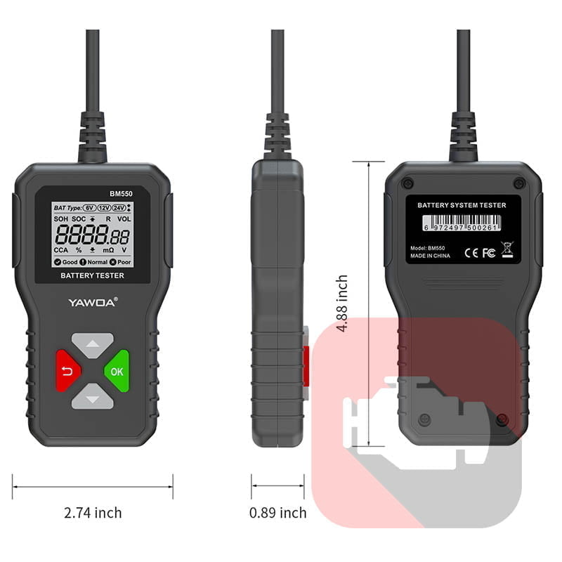 Vente Kingbolen BM550 Voiture électrique 6V 12V 24V Affichage numérique  intelligent multifonctionnel Test professionnel de diagnostic de batterie -  Banggood Français Mobile