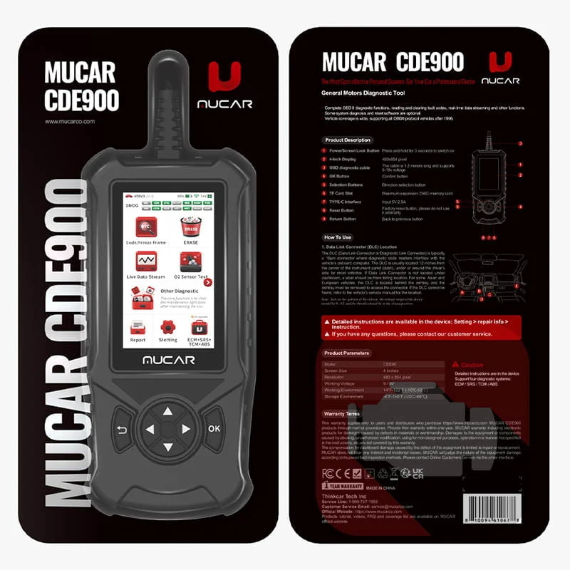 MUCAR CDE900  ESCANER DIAGNOSIS COCHES OBD/OBDII 